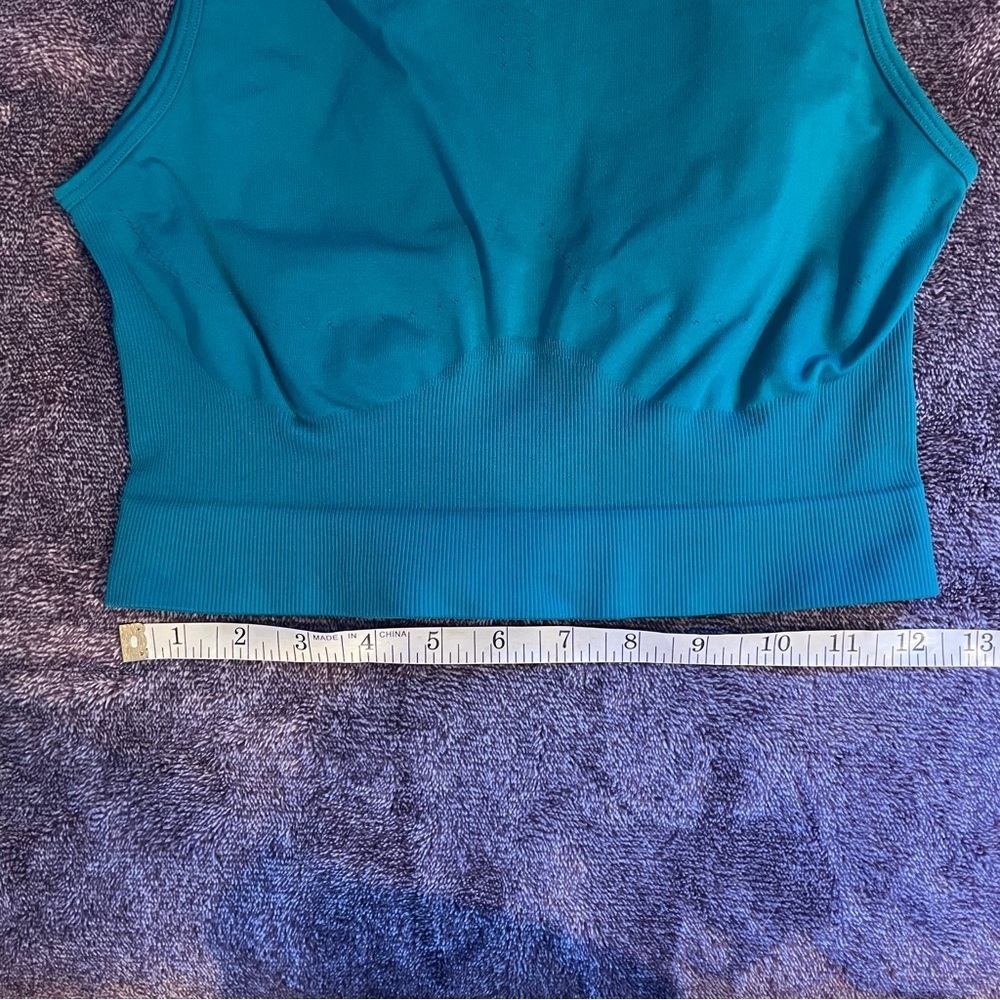 Gymshark sweat seamless midi tank sleeveless crop workout gym teal women medium - Picture 8 of 8